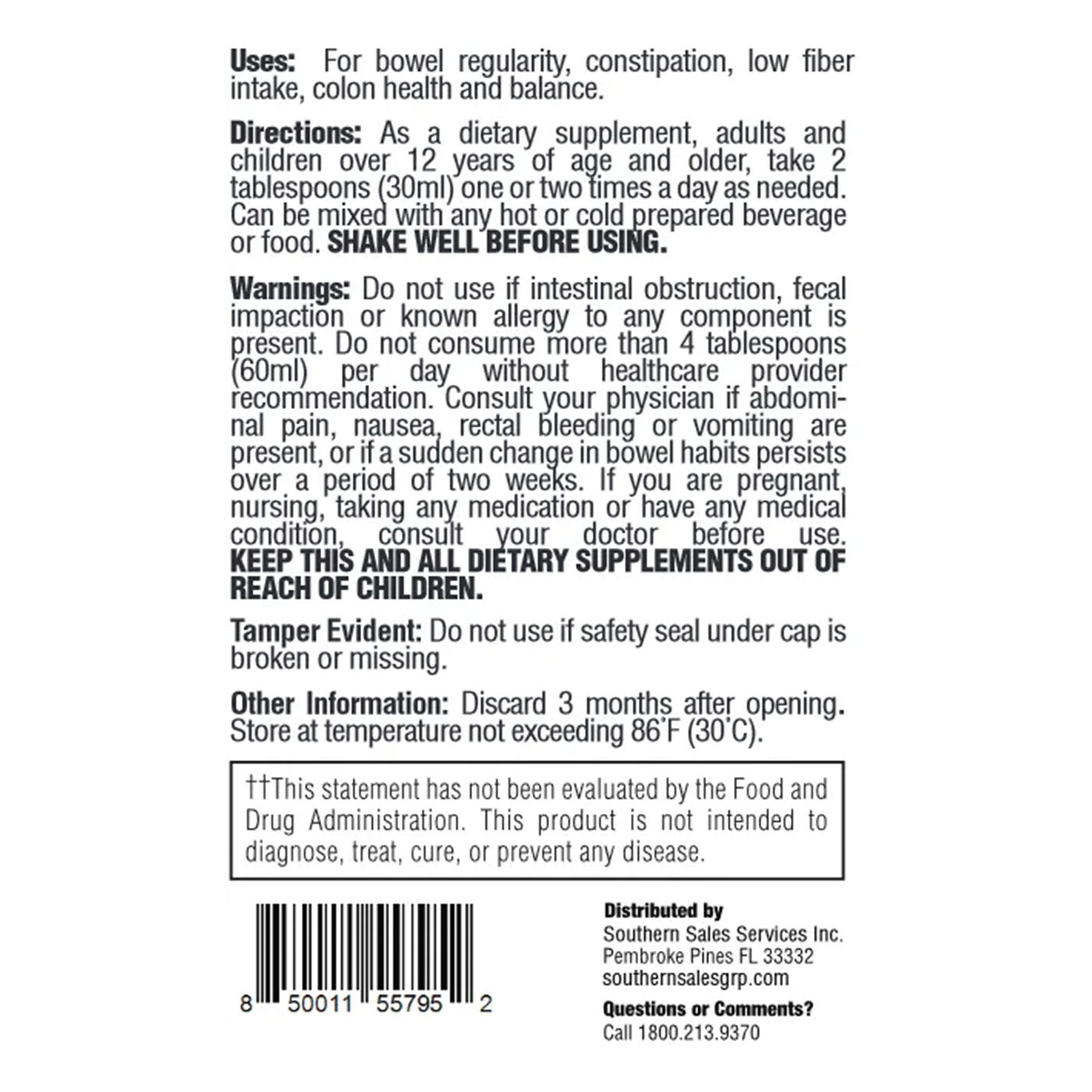 Fiber Flush (liquid fiber) 16oz $12.99 per unit - 50% off