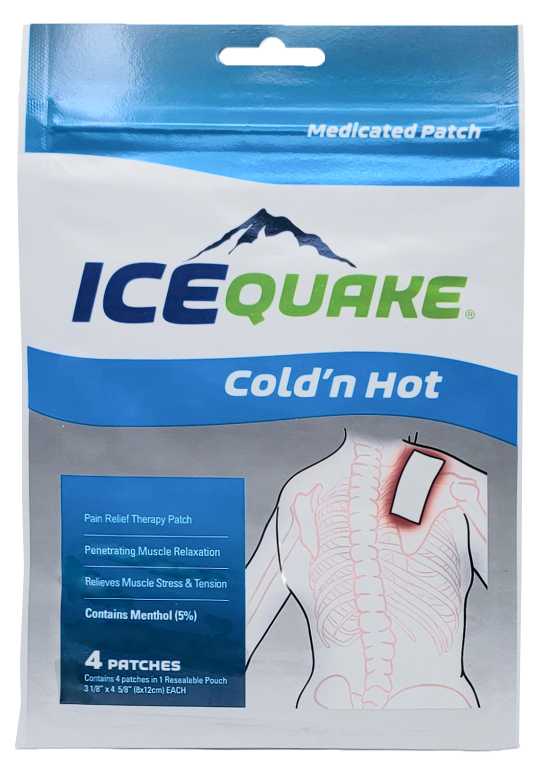 4-pak IceQuake Cold 'n Hot Topical Analgesic Pain Relief Patches (4 patches  per pak) 37% off! Free shipping!
