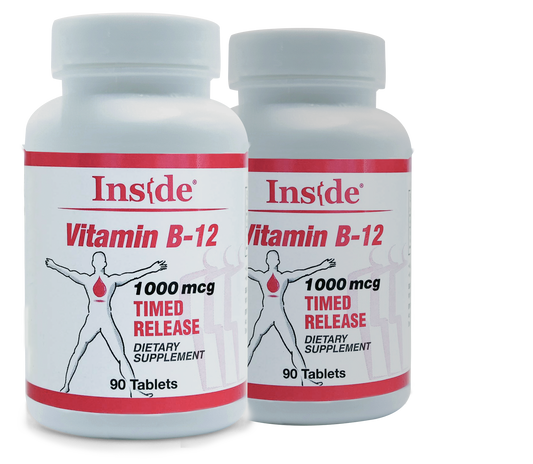 2-pak Inside B-12 Time Release 1000 mcg Tablets - Long lasting energy! 15% Off! Expiration 8/26!